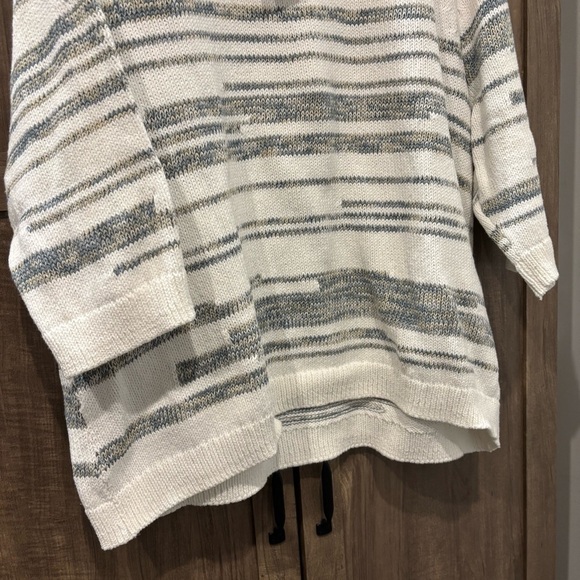 NWT J Jill Sweater XL Beach Relaxed Fit White Green Tan - Picture 8 of 12